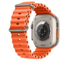 Apple Watch 49mm Ultra Seri Uyumlu Seaflex Ocean Silikon Kordon Turuncu