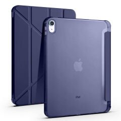 İpad 10.Nesil 10.9 inç 2022 Uyumlu Üçgen Katlanabilir Kalemlikli Yatay Dikey Standlı Akıllı Kılıf Lacivert - Lacivert