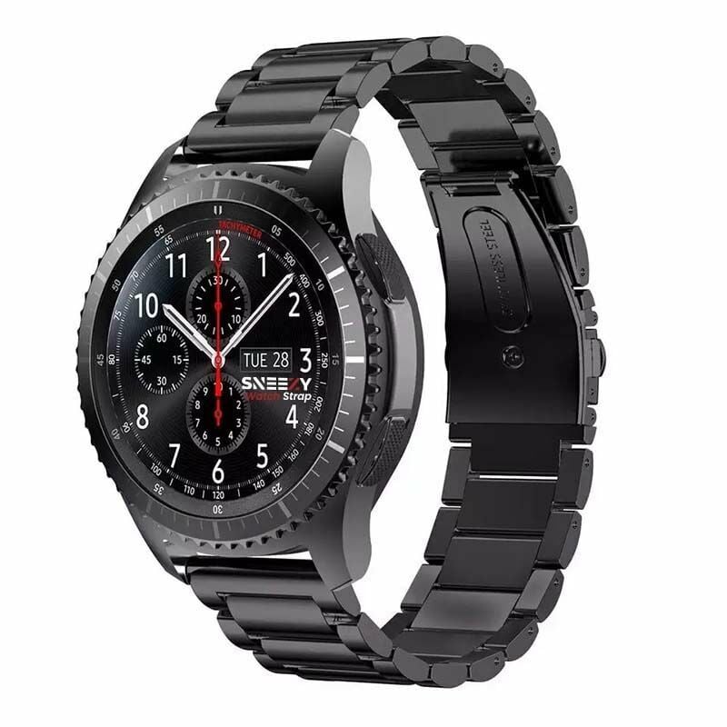 Huawei Watch GT5 46mm Uyumlu Kordon Paslanmaz Döküm Çelik Metal Baklalı Kordon