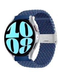 Sneezy Samsung Galaxy Watch Active Active 2 44mm-40mm 20mm Metal Klips Solo Fiberlink Örgü Kordon Mavi Gökkuşağı