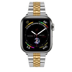Apple Watch Ultra Seri 49mm Uyumlu Ironmesh Döküm Çelik Metal Kordon Gümüş - Gold