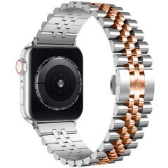 Apple Watch Ultra Seri 49mm Uyumlu Ironmesh Döküm Çelik Metal Kordon Gümüş - Rosegold