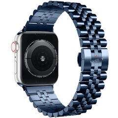 Apple Watch Ultra Seri 49mm Uyumlu Ironmesh Döküm Çelik Metal Kordon Lacivert