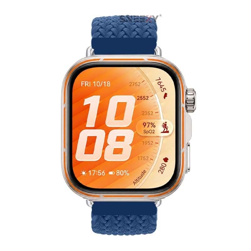 Huawei Watch Fit 5 Pro İle Uyumlu Metal Klipsli Solo Fiberlink Yumuşak Kumaş Örgü Kordon Mavi