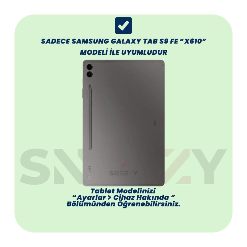 Samsung Tab S9 FE SM-X510 11 İnç Kılıf ShockArmor Clear Köşe korumalı şeffaf tablet kılıfı
