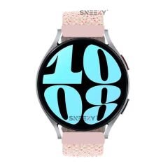 Sneezy Samsung Galaxy Watch Active Active 2 44mm-40mm 20mm Metal Klips Solo Fiberlink Örgü Kordon Pudra - Pudra