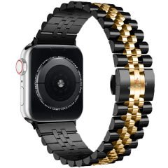 Apple Watch Ultra Seri 49mm Uyumlu Ironmesh Döküm Çelik Metal Kordon Siyah - Gold