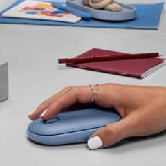 Tüm İpad Modelleriyle Uyumlu B110 520-092716 Sessiz Optik Kablosuz Mouse Pilli Mavi