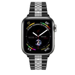 Apple Watch Ultra Seri 49mm Uyumlu Ironmesh Döküm Çelik Metal Kordon Siyah - Gümüş