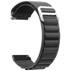 Samsung Galaxy Watch 4 40-42-44-46mm Uyumlu 20mm Frost Alpine Loop Kordon Siyah - Siyah