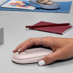 Tüm İpad Modelleriyle Uyumlu B110 520-092716 Sessiz Optik Kablosuz Mouse Pilli Pembe