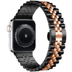 Apple Watch Ultra Seri 49mm Uyumlu Ironmesh Döküm Çelik Metal Kordon Siyah - Rosegold