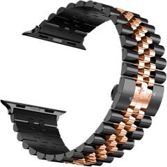 Apple Watch Ultra Seri 49mm Uyumlu Ironmesh Döküm Çelik Metal Kordon Siyah - Rosegold