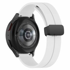 Huawei Watch GT5 46mm Uyumlu Kordon Manyetik Tokalı Yumuşak Soft Silikon Kordon Beyaz