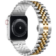 Apple Watch 42mm 44mm 45mm 1 2 3 4 5 6 7 8 Se Seri Uyumlu Ironmesh Döküm Çelik Metal Kordon Gümüş - Gold