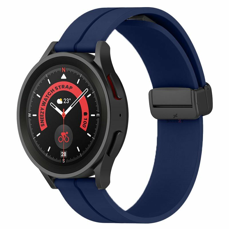 Huawei Watch GT5 46mm Uyumlu Kordon Manyetik Tokalı Yumuşak Soft Silikon Kordon Lacivert