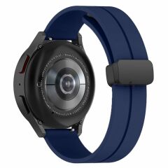 Huawei Watch GT5 46mm Uyumlu Kordon Manyetik Tokalı Yumuşak Soft Silikon Kordon Lacivert