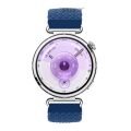 Sneezy Huawei Watch GT6 41mm İle Uyumlu FiberLink Manyetik Tokalı Kumaş Örgü Kordon Mavi