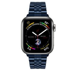 Apple Watch 42mm 44mm 45mm 1 2 3 4 5 6 7 8 Se Seri Uyumlu Ironmesh Döküm Çelik Metal Kordon Lacivert