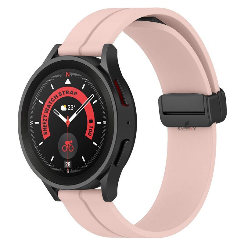 Huawei Watch GT5 46mm Uyumlu Kordon Manyetik Tokalı Yumuşak Soft Silikon Kordon Pudra