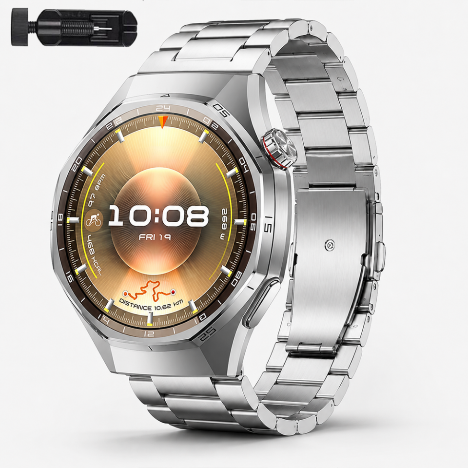 Huawei Watch GT6 Pro 46mm İle Uyumlu Katlanır Klipsli Paslanmaz Çelik Saat Kordonu