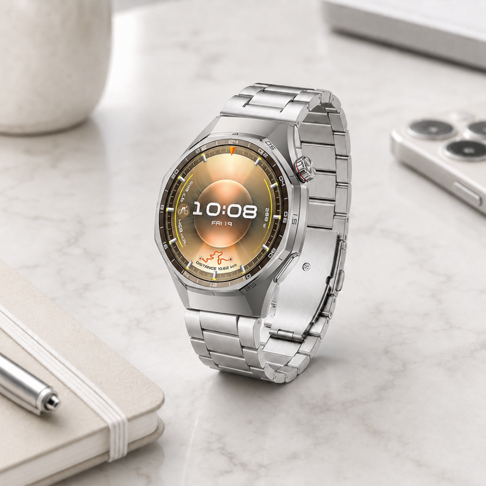 Huawei Watch GT6 Pro 46mm İle Uyumlu Katlanır Klipsli Paslanmaz Çelik Saat Kordonu