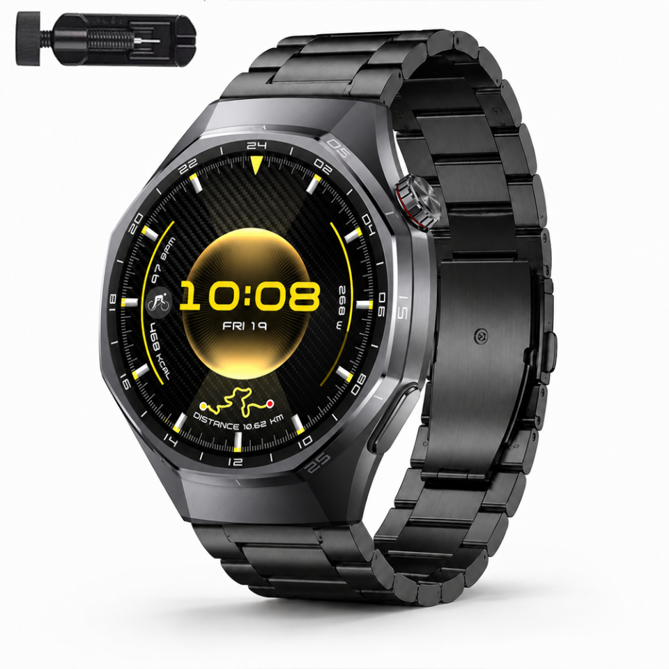 Huawei Watch GT6 Pro 46mm İle Uyumlu Katlanır Klipsli Paslanmaz Çelik Saat Kordonu