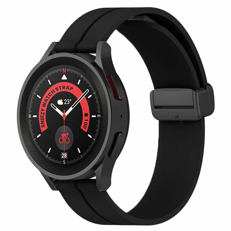 Huawei Watch GT5 46mm Uyumlu Kordon Manyetik Tokalı Yumuşak Soft Silikon Kordon Siyah