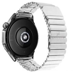 Sneezy Amazfit Watch GTR 3 Pro-GTR 3-GTR 2e-GTS 2-GTR 47mm Uyumlu 22mm Clasp Manyetik Metal Kordon Gümüş - Gümüş
