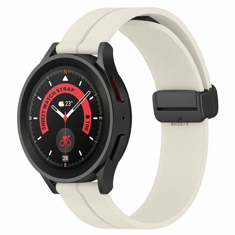 Huawei Watch GT5 46mm Uyumlu Kordon Manyetik Tokalı Yumuşak Soft Silikon Kordon Starlight