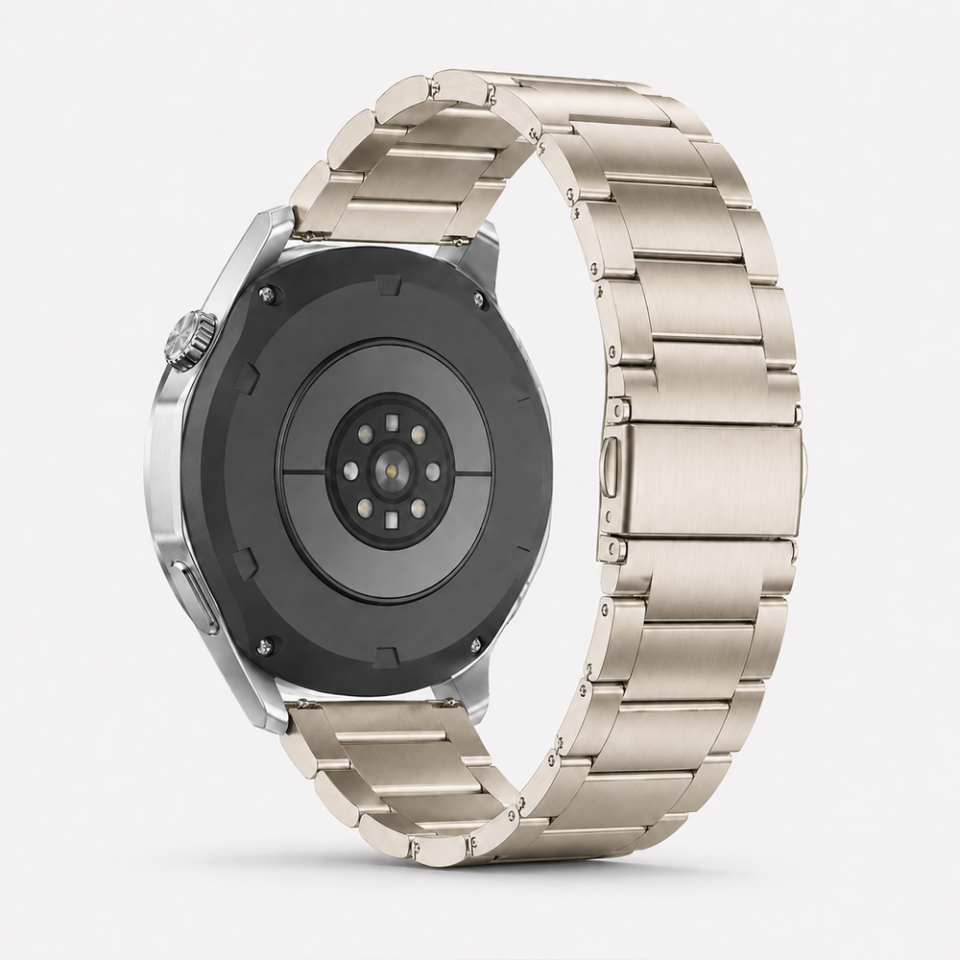 Huawei Watch GT6 Pro 46mm İle Uyumlu Katlanır Klipsli Paslanmaz Çelik Saat Kordonu Starlight
