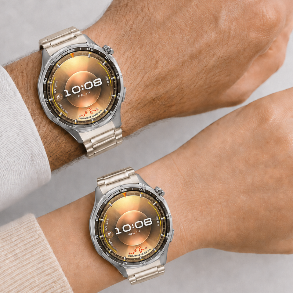Huawei Watch GT6 Pro 46mm İle Uyumlu Katlanır Klipsli Paslanmaz Çelik Saat Kordonu Starlight