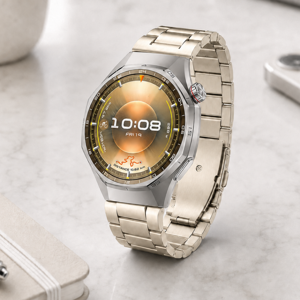 Huawei Watch GT6 Pro 46mm İle Uyumlu Katlanır Klipsli Paslanmaz Çelik Saat Kordonu Starlight