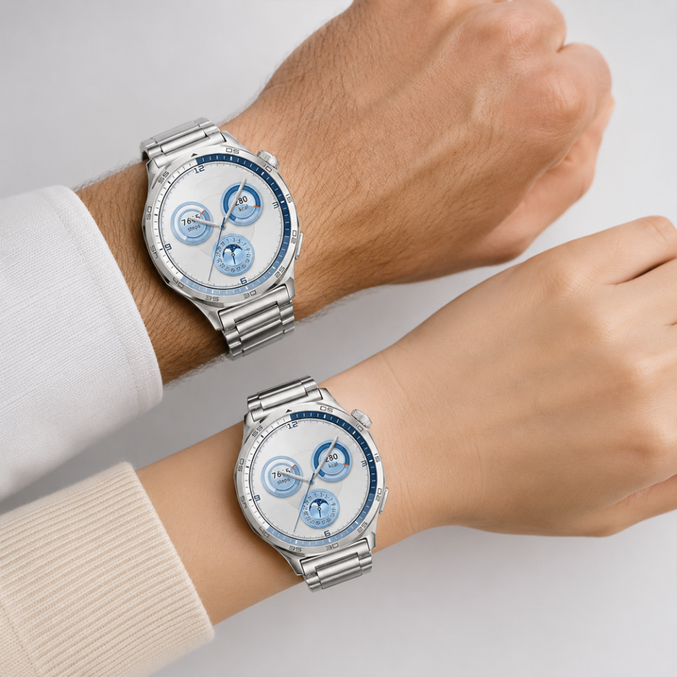 Huawei Watch GT5 46mm İle Uyumlu Katlanır Klipsli Paslanmaz Çelik Saat Kordonu