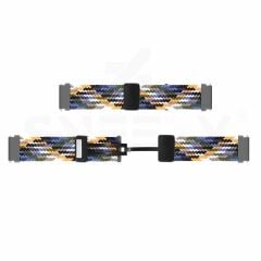 Huawei Watch GT5 46mm Uyumlu Kordon Manyetik Metal Tokalı Kumaş Örgü Kordon Kırmızı Koyu