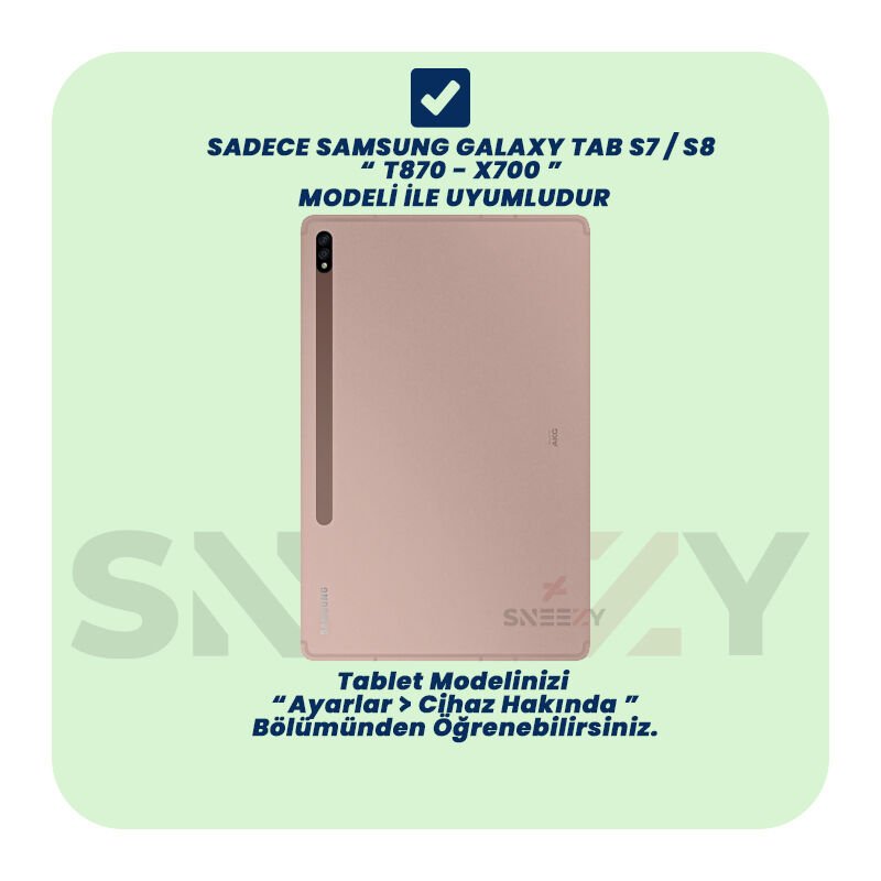 Samsung Tab S7 SM-T870 11 İnç Kılıf ShockArmor Clear Köşe korumalı şeffaf tablet kılıfı