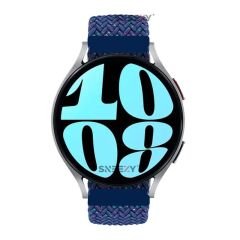 Sneezy Samsung Galaxy Watch 5 Pro R-920 İle Uyumlu 20mm Metal Klips Solo Fiberlink Örgü Kordon Mavi Gökkuşağı