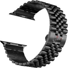 Apple Watch 38mm 40mm 41mm 1 2 3 4 5 6 7 8 Se Seri Uyumlu Ironmesh Döküm Çelik Metal Kordon Siyah