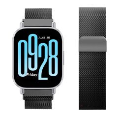 Redmi Watch 5 Active Redmi 5 Lite Uyumlu Kordon Manyetik Milanese Loop Metal Kordon Siyah