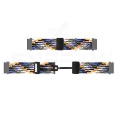 Huawei Watch GT5 46mm Uyumlu Kordon Manyetik Metal Tokalı Kumaş Örgü Kordon Siyah