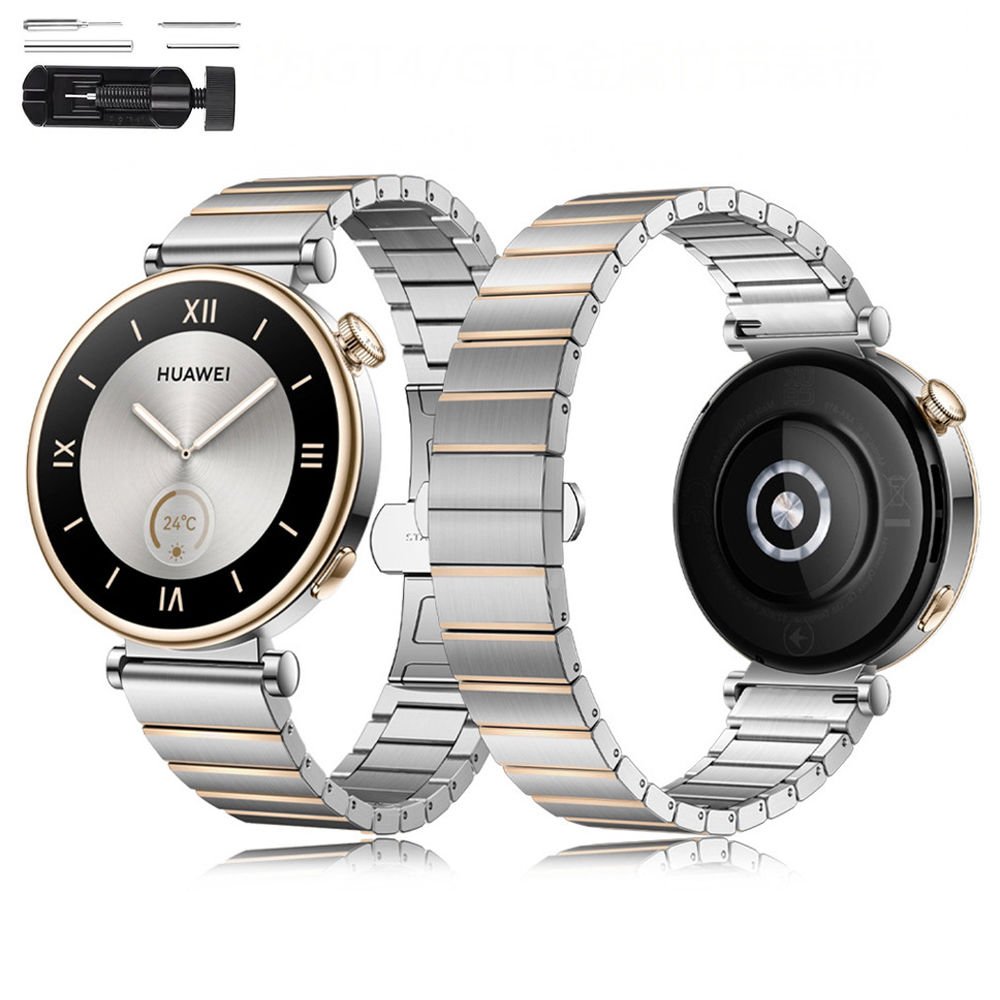 Huawei Watch GT4 41mm İle Uyumlu Renk Detaylı 18mm Paslanmaz Çelik