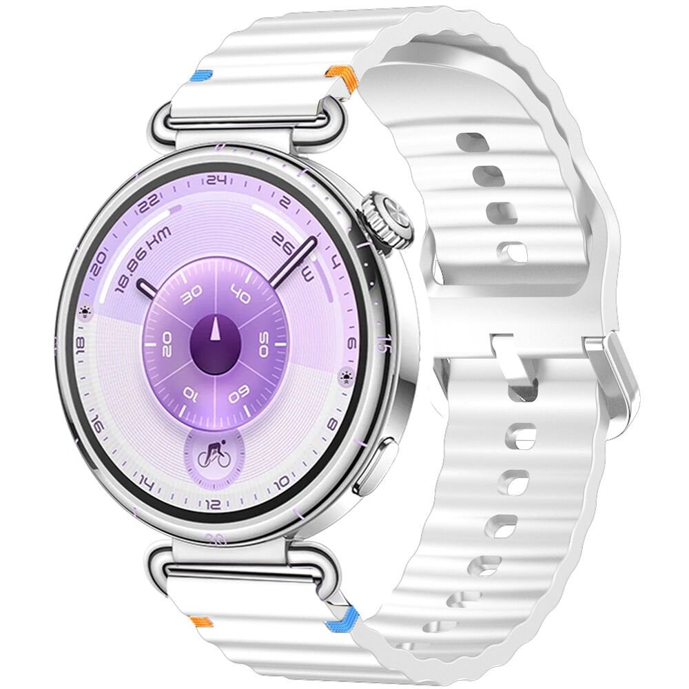 Huawei Watch GT6 41mm İle Uyumlu Dalga Desenli Tokalı Yumusaş Soft Silikon Kordon