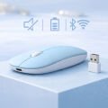 MacBook iPad Uyumlu Bluetooth Şarjlı Mouse USB Dongle Şarj Kablosu Dahil Sessiz İnce ve Taşınabilir Mavi