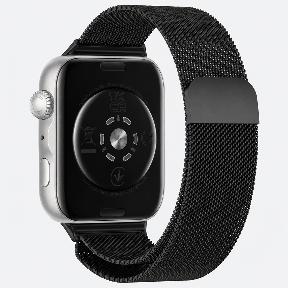 Huawei Watch Fit 5 Uyumlu Milanese Örgü Metal Mıknatıslı Ayarlanabilir Kordon Siyah