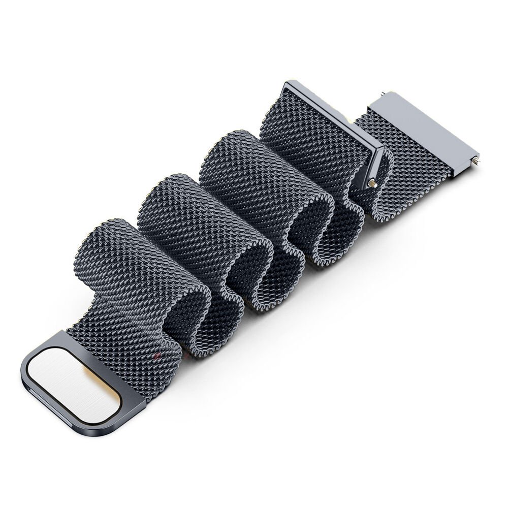 Huawei Watch GT3 42mm GT2 42mm Uyumlu Kordon Manyetik Milanese Loop Metal Kordon Koyu Gri