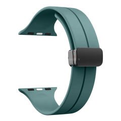Apple Watch 49mm Ultra Seri Uyumlu Coastal Manyetik Tokalı Silikon Kordon Haki