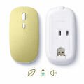 MacBook iPad Uyumlu Bluetooth Şarjlı Mouse USB Dongle Şarj Kablosu Dahil Sessiz İnce ve Taşınabilir Sarı