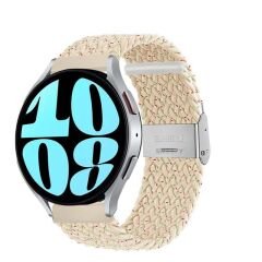 Sneezy Samsung Galaxy Watch 5 Pro R-920 İle Uyumlu 20mm Metal Klips Solo Fiberlink Örgü Kordon Strlight Gökkuşağı