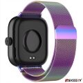 Sneezy Xiaomi Redmi Watch 4 Uyumlu Woven Wire Tasarım Metal Hasır Kordon Gökkuşağı