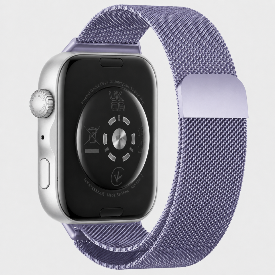 Huawei Watch Fit 5 Uyumlu Milanese Örgü Metal Mıknatıslı Ayarlanabilir Kordon Lila